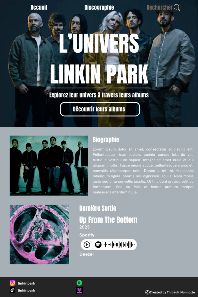Page d'accueil Linkin Park